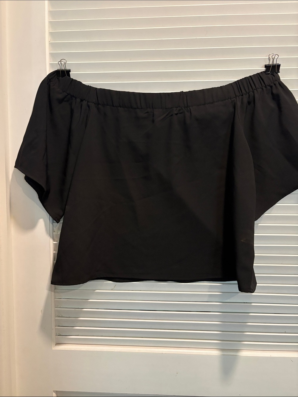 Ashley Stewart Black Off-Shoulder Tunic Top